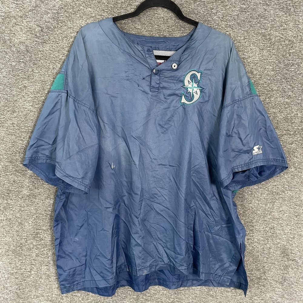 Vintage Seattle Mariners Jacket Mens XL Blue MLB Baseball Pullover Starter 90s